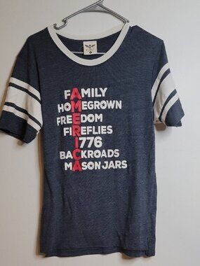 Navy Blue ATX MAFIA  America Shirt with White Stripes